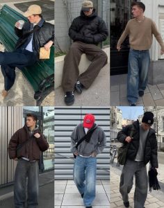 男生牛仔寬褲穿搭