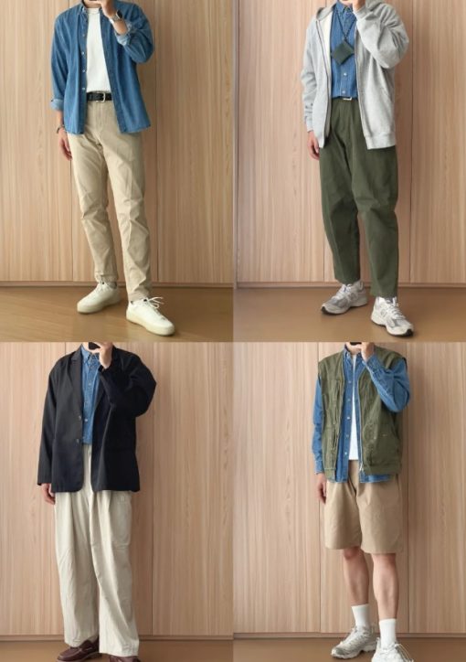 男生牛仔襯衫穿搭