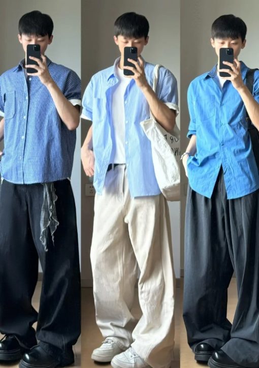 藍色襯衫穿搭